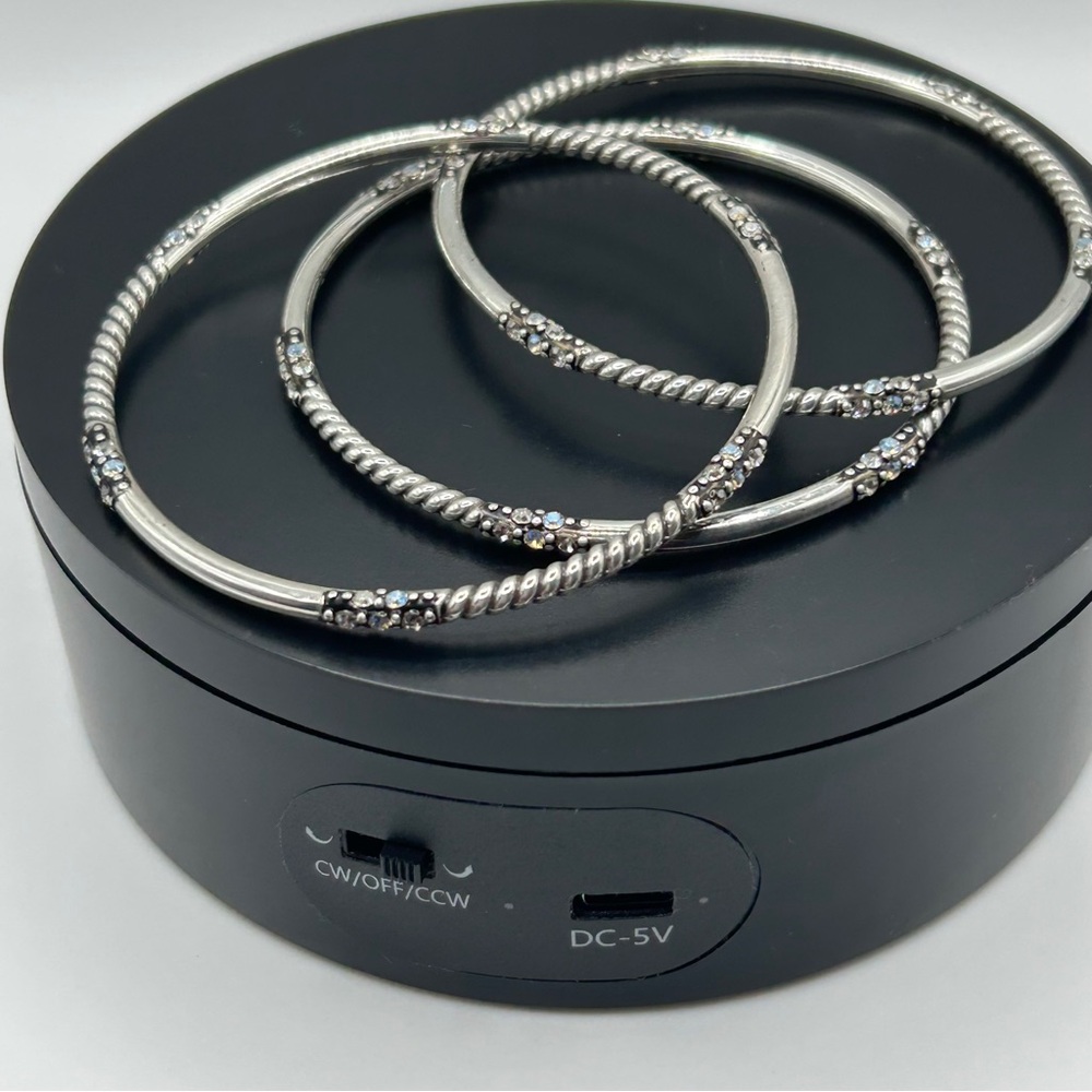 Brighton - Silver & Crystal Stackable Bracelet Se… - image 7